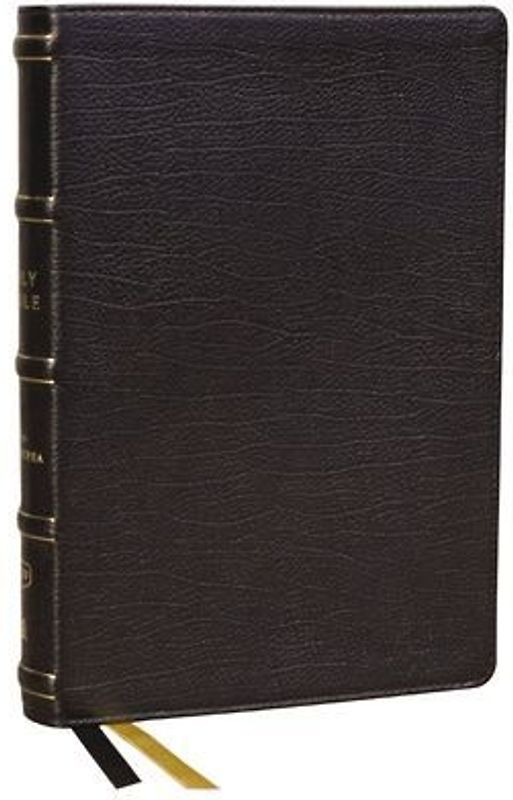 KJV Holy Bible with Apocrypha and 73,000 Center-Column Cross References, Black Genuine Leather, Red Letter, Comfort Print (Thumb Indexed): King James Version