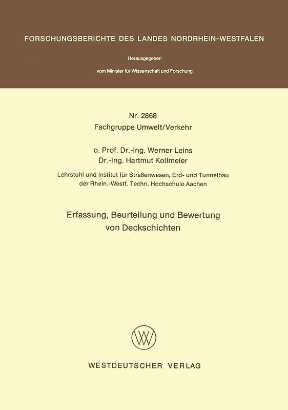 Erfassung, Beurteilung und Bewertung von Deckschichten