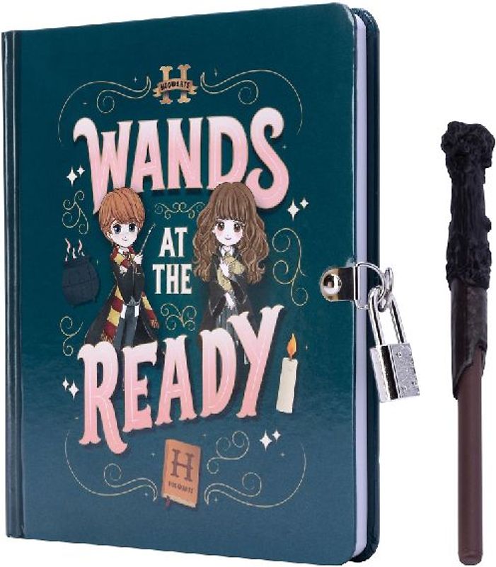 Harry Potter: Wands at the Ready Lock & Key Diary
