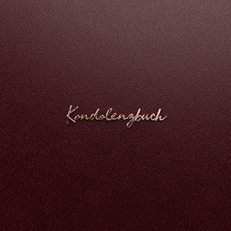 Kondolenzbuch: Gästebuch für Trauergäste mit 110 Seiten - Lederoptik rot