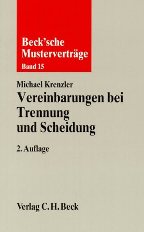 Vereinbarungen bei Trennung und Scheidung