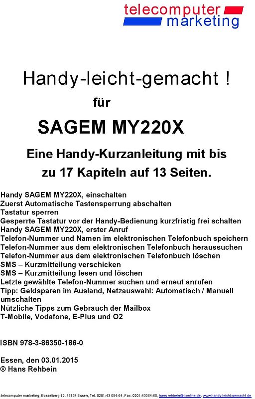 Sagem my220X-leicht-gemacht. Handy-leicht-gemacht für Sagem my220X