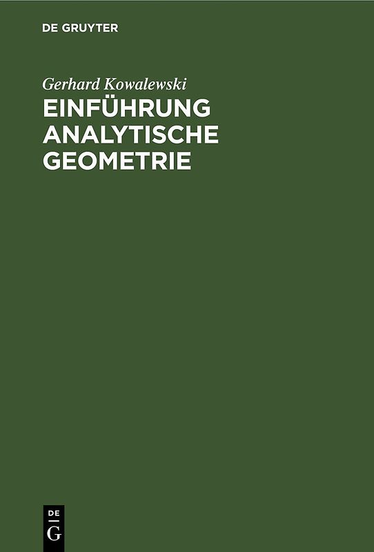 Einführung Analytische Geometrie