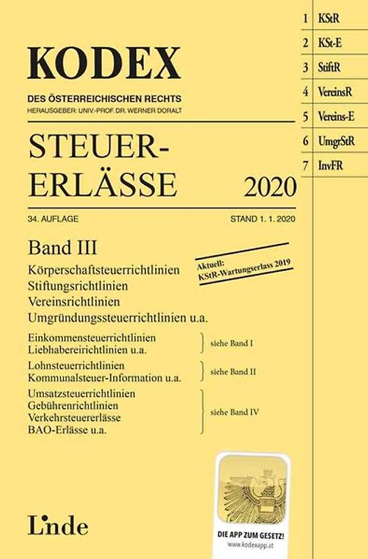 KODEX Steuer-Erlässe 2020 Band III