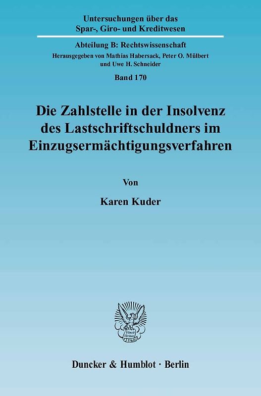 Die Zahlstelle in der Insolvenz des Lastschriftschuldners im Einzugsermächtigungsverfahren.
