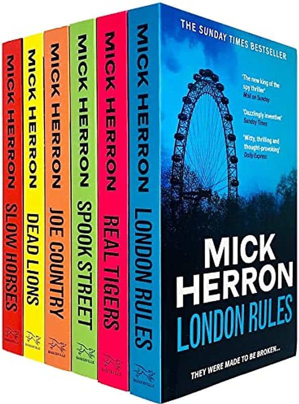 Slough House Thriller Series Books 1 - 6 Collection Box Set by Mick Herron (Slow Horses, Dead Lions, Real Tigers, Spook Street, London Rules & Joe Country)