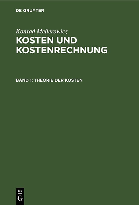 Kosten und Kostenrechnung