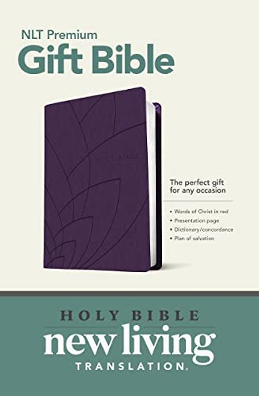 Holy Bible: New Living Translation, Purple Petals Leatherlike, Premium Gift Bible, Gift & Award Edition
