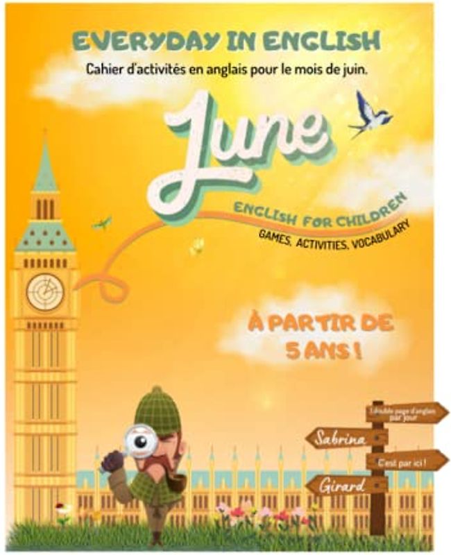 June: Cahier d'activité en anglais à partir de 5 ans (pour enfants)
