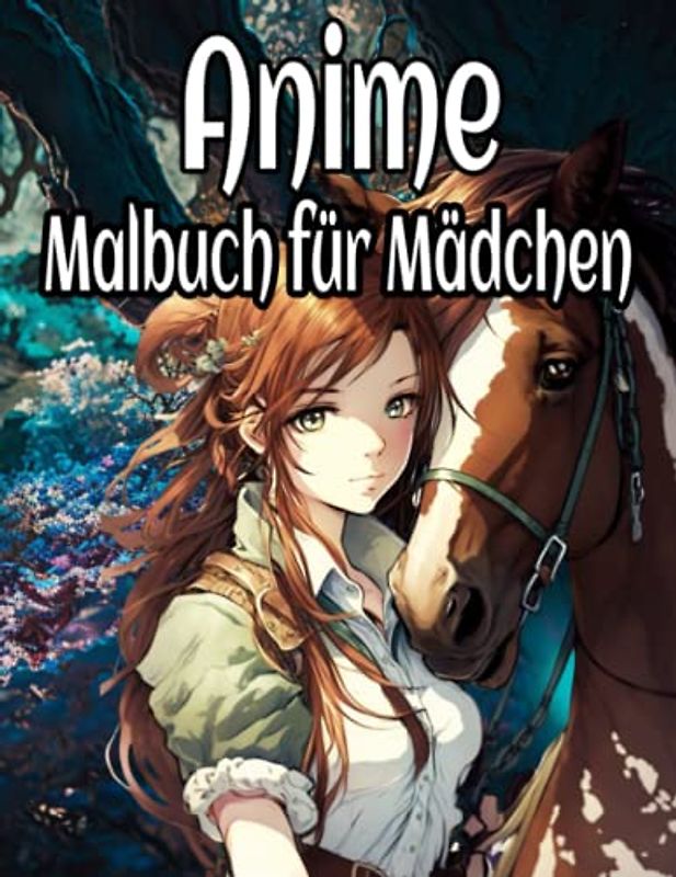 Anime Malbuch für Mädchen: Anime Malbuch für Jugendliche, Pferde und Figuren aus der Anime-Welt