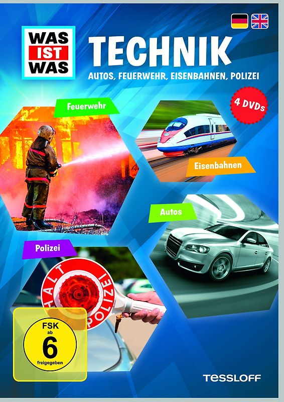 Was ist Was: Technik - Autos, Feuerwehr, Eisenbahnen, Polizei [4 Discs] DVD
