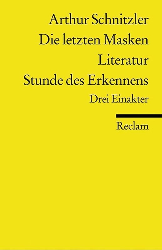 Die letzten Masken. Literatur. Stunde des Erkennens