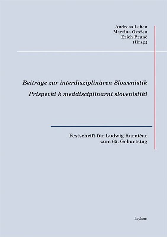 Festschrift für Ludwig Karničar zum 65. Geburtstag