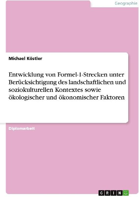 Entwicklung von Formel-1-Strecken unter Berücksichtigung des landschaftlichen und soziokulturellen Kontextes sowie ökologischer und ökonomischer Faktoren