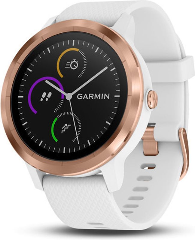 Garmin Vivoactive 3 30,4 mm or bracelet silicone blanc