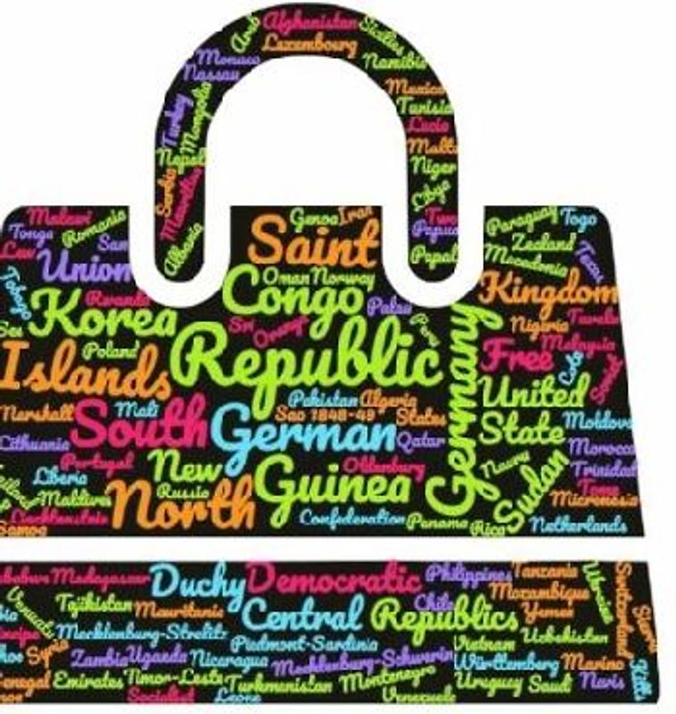 world countries suitcase themed creative blank journal