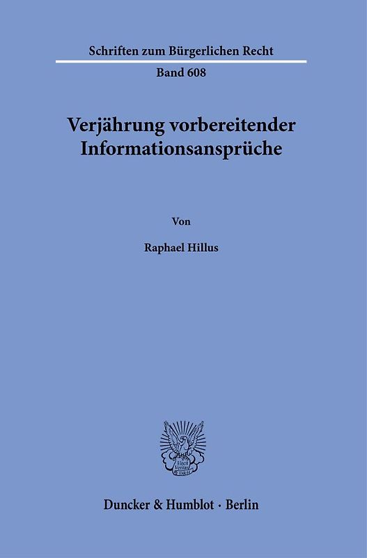 Verjährung vorbereitender Informationsansprüche