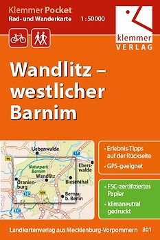 Klemmer Pocket Rad- und Wanderkarte Wandlitz – westlicher Barnim