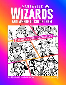 Fantastic Wizards and Where to Color Them: 65 Wizards & 7 Castles Coloring Pages