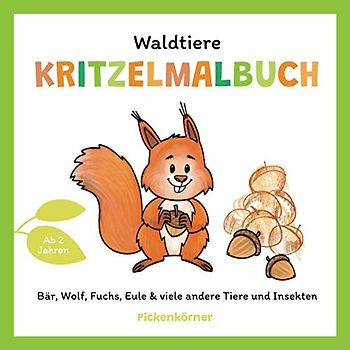 Kritzelmalbuch Waldtiere: Bär, Wolf, Fuchs, Eule und viele andere Tiere und Insekten - Für Mädchen und Jungs ab 2 Jahren
