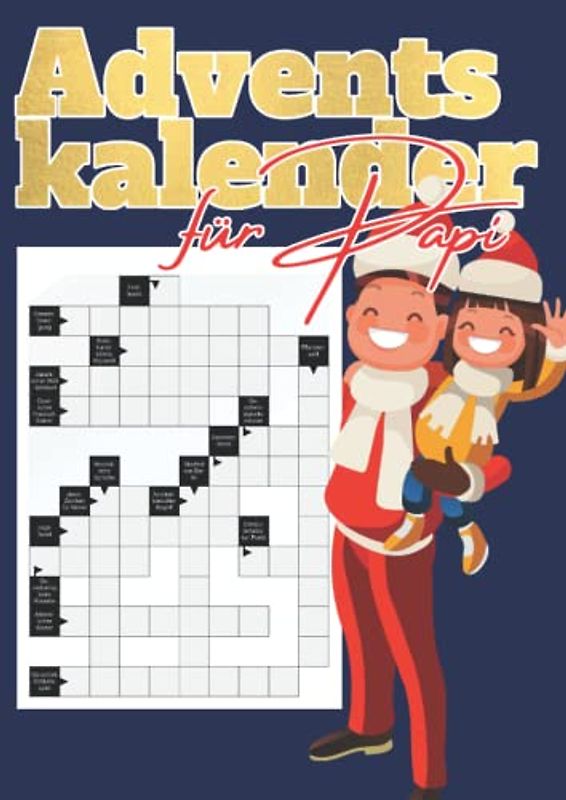 Adventskalender für Papi: Kreuzworträtsel mit großer Schrift für den besten Papa der Welt | Weihnachtskalender für Männer