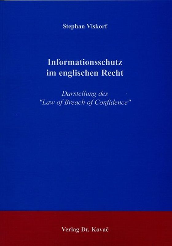 Informationsschutz im englischen Recht