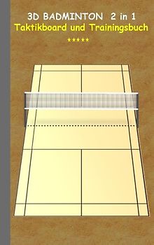 3D Badminton 2 in 1 Taktikboard und Trainingsbuch