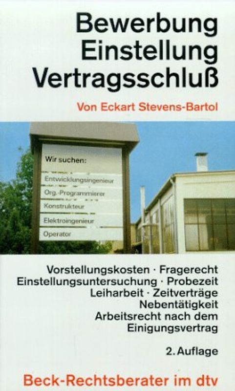 Bewerbung, Einstellung, Vertragsschluss