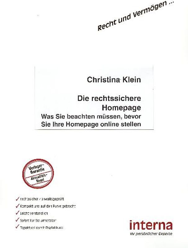 Die rechtssichere Homepage