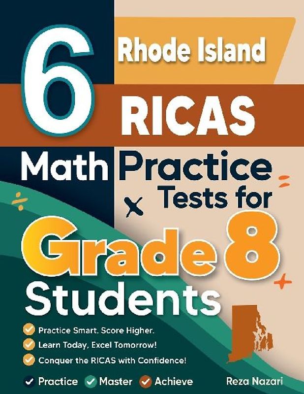 6 Rhode Island RICAS Math Practice Tests for Grade 8 Students