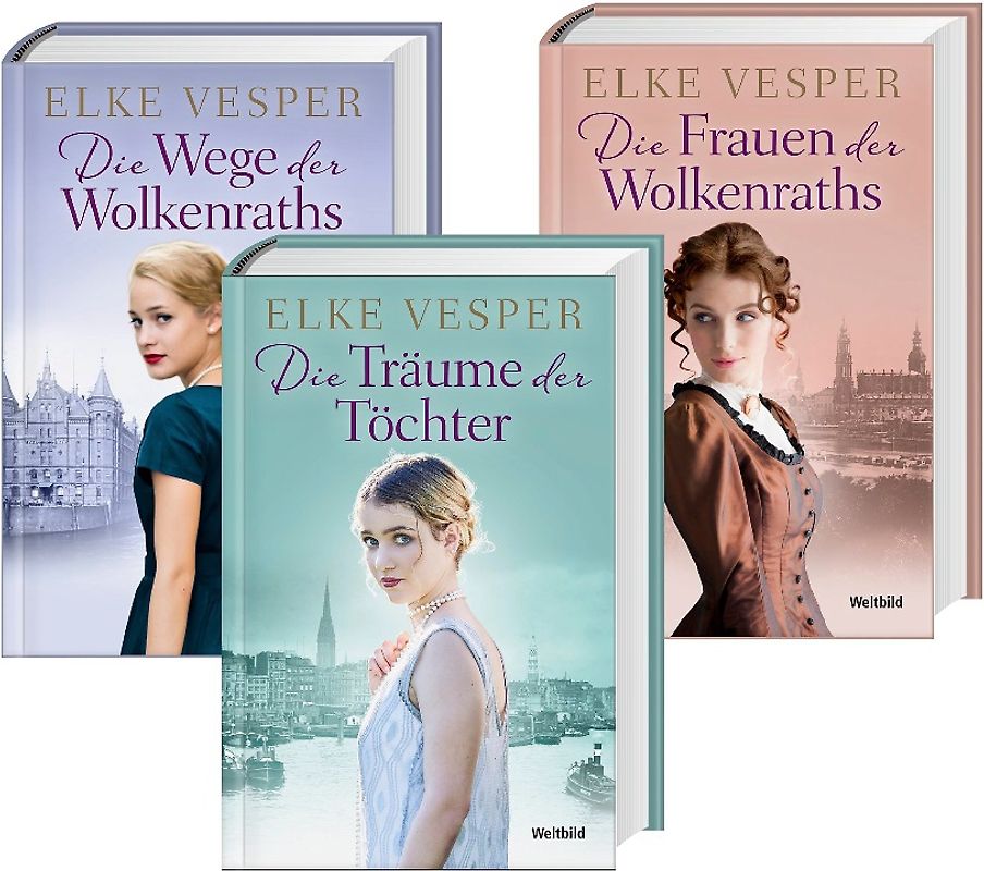 Familien-Wolkenrath-Saga: ie Frauen der Wolkenraths / Die Träume der Töchter / Die Wege der Wolkenraths - Elke Vesper [3 Bände, Gebundene Ausgabe, Weltbild]