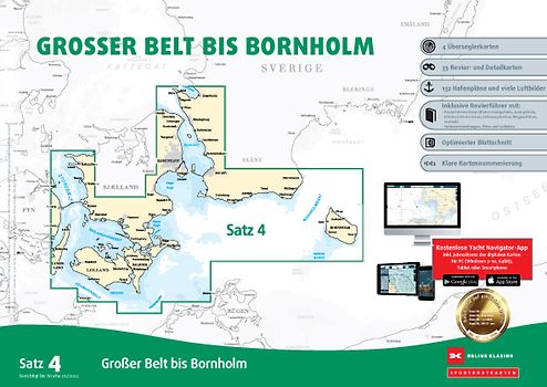 Sportbootkarten Satz 4: Großer Belt bis Bornholm (Ausgabe 2024)