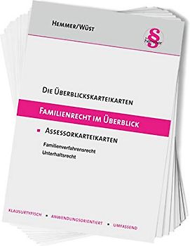 42000 - Assessor Übersichtskarteikarten Familienrecht: Familienverfahrensrecht, Unterhaltsrecht (Karteikarten - Zivilrecht)
