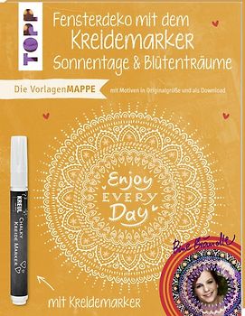 Vorlagenmappe Fensterdeko mit dem Kreidemarker - Sonnentage und Blütenträume. Inkl. Original Kreidemarker von Kreul