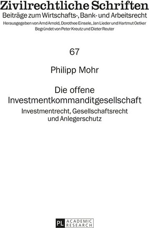 Die offene Investmentkommanditgesellschaft