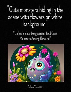 “Cute monsters hiding in the scene with flowers on white background”: "Unleash Your Imagination, Find Cute Monsters Among Flowers!"