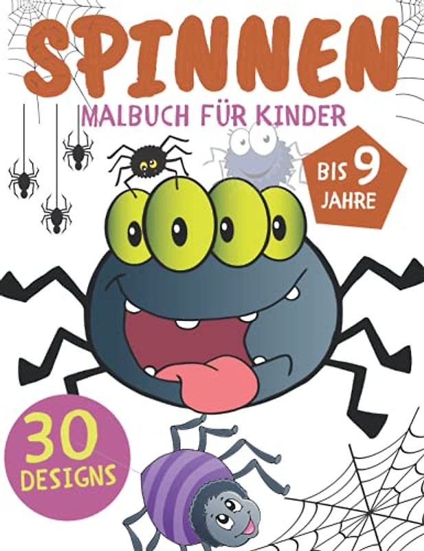 Spinnen Malbuch für Kinder: Spinne Malbuch Geschenk für Mädchen und Jungen Von 4 bis 9 Jahre (Süße Gorilla und Affe)