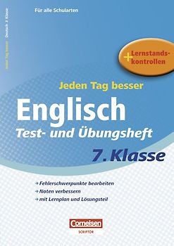 Jeden Tag besser - Englisch / 7. Schuljahr - Test- und Übungsheft mit Lernplan und Lernstandskontrollen