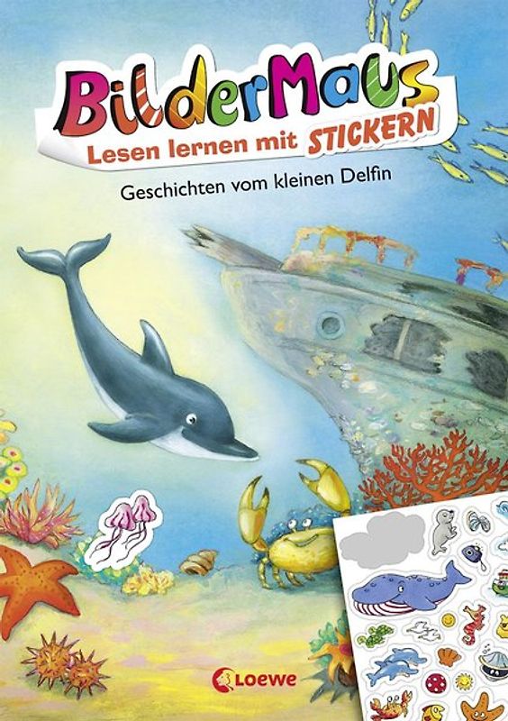 Bildermaus - Lesen lernen mit Stickern - Geschichten vom kleinen Delfin