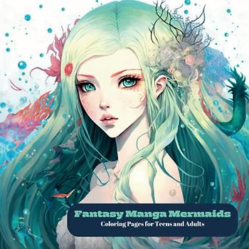 Fantasy Manga Mermaids: Coloring Pages for Teens and Adults