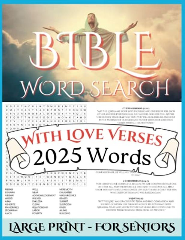 Large Print Bible Word Search with Love - 2025 Word: Inspirational Bible Verses for Seniors to Remember