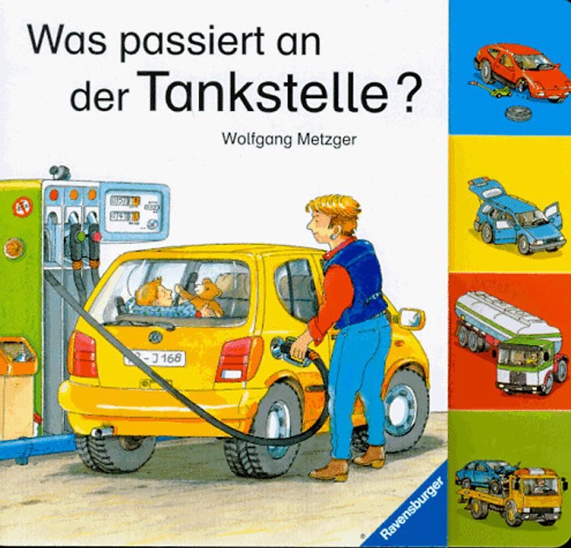 Was passiert an der Tankstelle?. Mit neuer Rechtschreibung