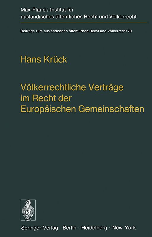 Völkerrechtliche Verträge im Recht der Europäischen Gemeinschaften