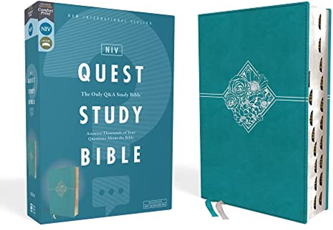 Niv, Quest Study Bible, Leathersoft, Blue, Indexed, Comfort Print