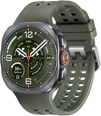 Samsung Galaxy Watch Ultra2 47 mm Titanium Silver op marine band olijf