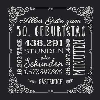 Alles Gute zum 50. Geburtstag: Gästebuch zum 50.Geburtstag für Mann oder Frau - 50 Jahre Geschenkidee & Vintage Deko Schwarz - Buch für Glückwünsche und Fotos der Gäste