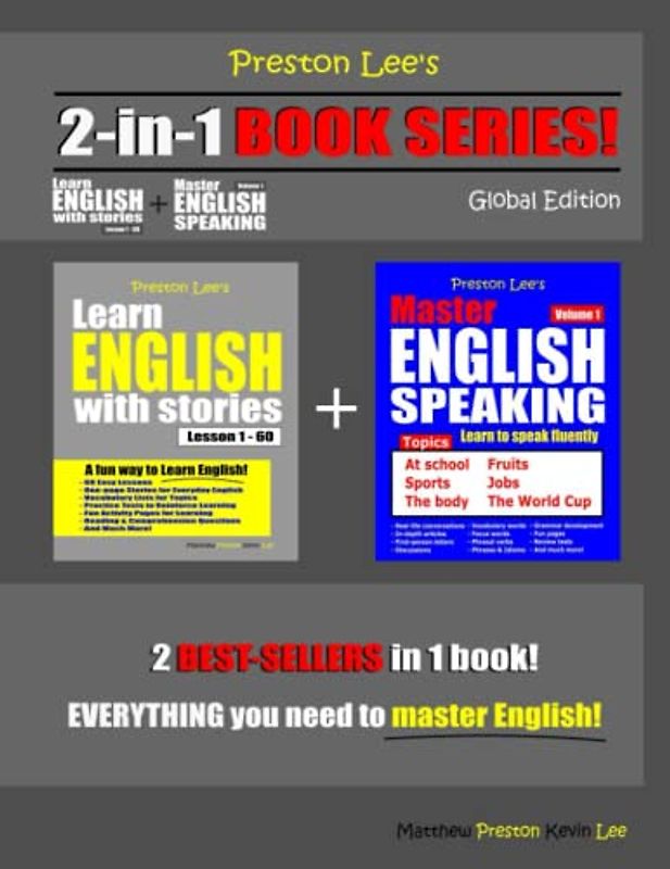 Preston Lee’s 2-in-1 Book Series! Learn English With Stories Lesson 1 – 60 Global Edition + Master English Speaking - Volume 1 (Preston Lee's English Global Edition)