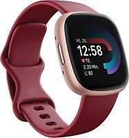 Fitbit Versa 4 40 mm aluminium cuivre rosé et bracelet silicone rouge [Wi-Fi]