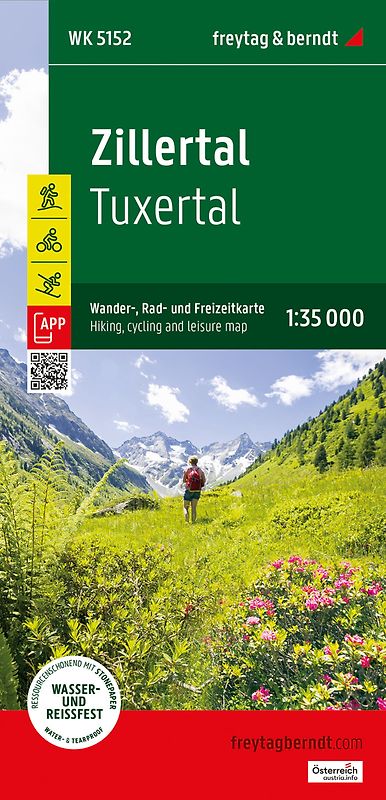 freytag & berndt Wanderkarte WK 5152 Zillertal, Hinteres Zillertal, Tuxertal 1:35.000
