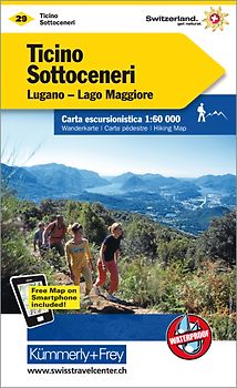 Kümmerly+Frey Wanderkarte 29 Ticino, Sottoceneri 1:60.000